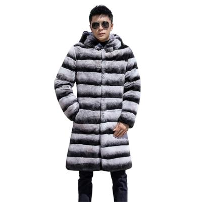 China Anti-Wrinkle Men's Real Fur Coat Winter Long Fur Coat Rex Rabbit Fur Full Skin Overcoat For Man One Whole Leather Jacket for sale