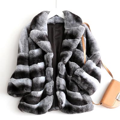 China Anti-wrinkle wholesale price real fur coat women's real fur coat chinchilla color coats thick real fur jacket for ladies for sale