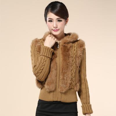 China Rabbit fur jacket with hood women's jacket real rabbit fur jacket with hood women's winter clothing 2021 made in Italy for sale