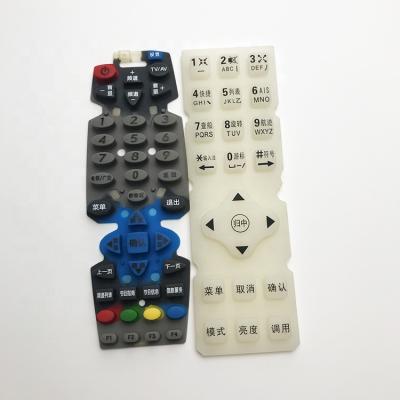 China Custom Conductive Remote Control Button Push Button Silicone Rubber Remote Keypad For TV Remote Control for sale