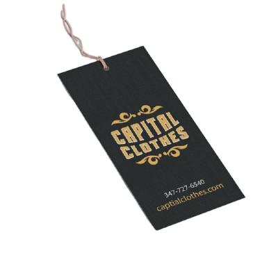 China Custom Made Hang Paper Tag Labels Viable Price Tag For Clothing Apparel Garment Hang Tags for sale