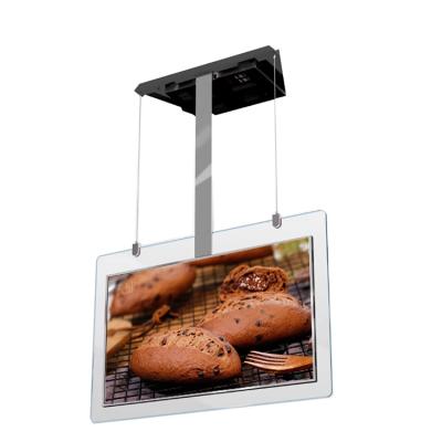 China Indoor ultra thin ceiling mounted lcd displayer advertising machine double sided lcd screen for sale