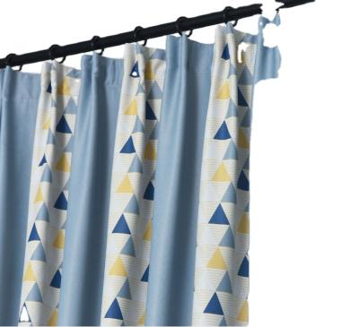 China Wholesale Blackout Half Blackout 100% Digital Printing Polyester Curtain Blue For Living Room for sale