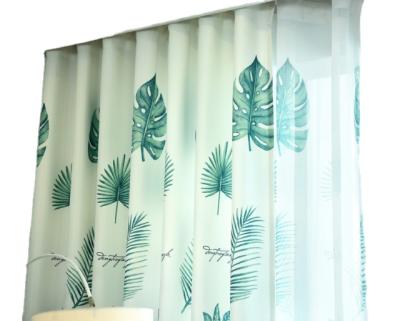 China Blackout Popular Selling Window Curtain Leaf Printing Design Natural Romantic Printed Canvas Curtains Great For Living Room for sale