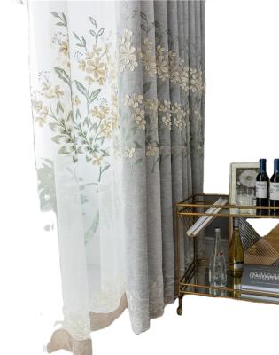 China Royal double layer embroidery chenille window curtain windproof fabric for villa hotel /living room for sale