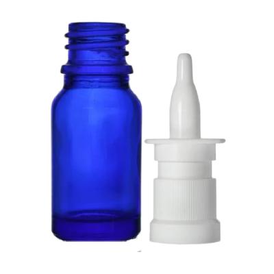 China 10ml Essential Oil Cosmetic Blue Bottle With Nasal Spray for sale