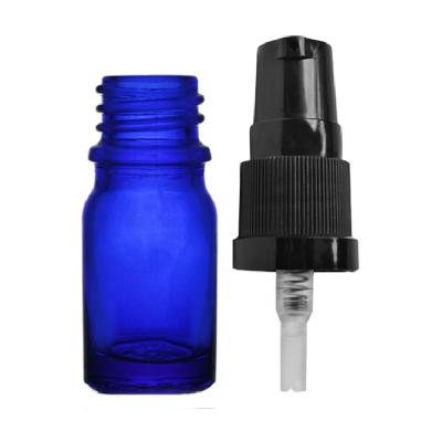 China Cobalt Blue Cosmetic Glass Bottle 5ml With Lotion Pump for sale