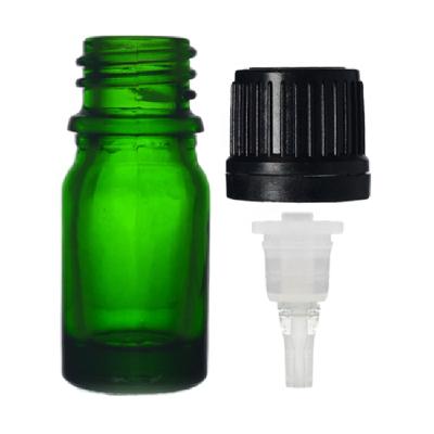 China 5ml Cosmetic Green Glass Dropper Bottle And Aluminum Cap for sale