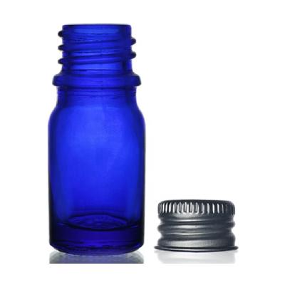 China Cobalt Blue Cosmetic Delicate Appearance 5ml Essential Oil Bottle With Aluminum Cap for sale