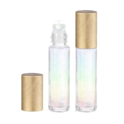 China Cosmetic 10ml roller bottles for essential oils iridescent color for sale