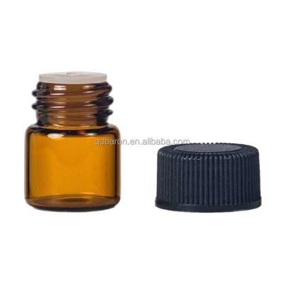 China 1/4 drachma cosmetic amber vial for essential oil in stock for sale