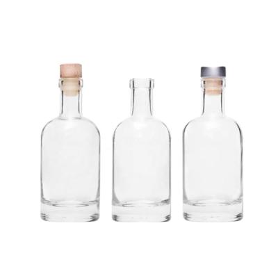 China Beverage 200ml Flint Thick Base Nordic Glass Bottles For Liquor/Empty Liquor Glass Bottle for sale