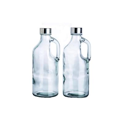 China 32oz Food Glass Water Bottle With Handle / Empty Water Bottle for sale