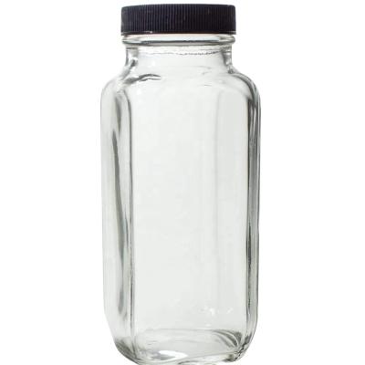 China Beverage 16oz French Square Glass Bottle for sale