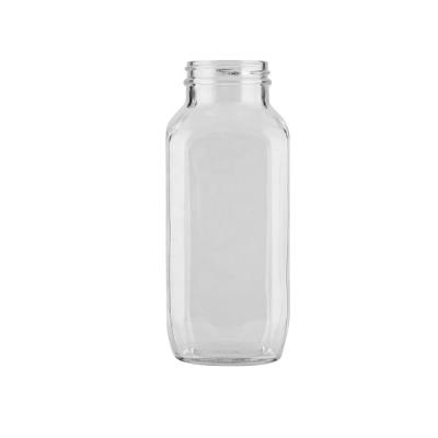 China 350ml French Square Glass Beverage Bottles for sale