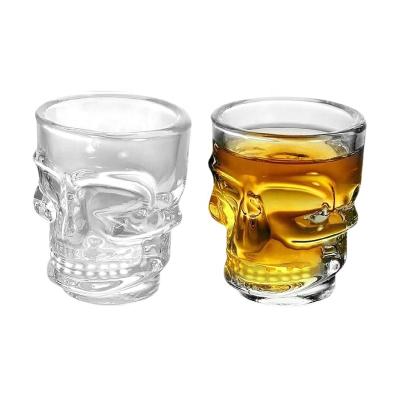 China Skull Shot Glass 60ml Skull Shot Glass / Skull Shaped Glass for sale