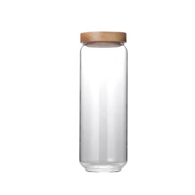 China 1250ml Food Cup Borosilicate Glass Jar With Lid for sale