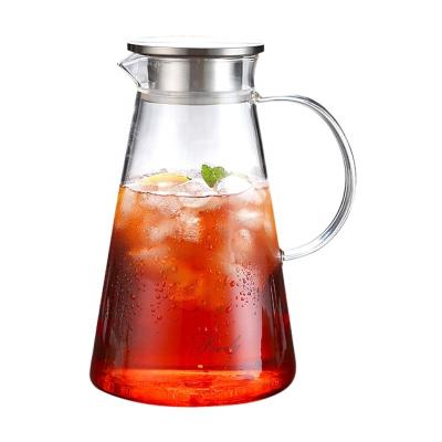 China Sustainable Borosilicate Glass Pitcher 1.6L with Lid for sale