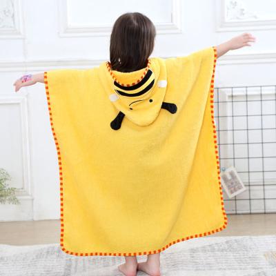 China 2021 QUICK DRY Amazon Cotton Plain Dyed Square Baby Towel With Hood 120*60cm Bee for sale