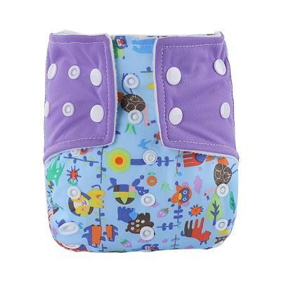 China Printed by Printing One Size Waterproof Fit Inserts Aio Reusable Baby All in One Baby Cloth Diaper with Inserts Cloth Diaper Diaper for sale