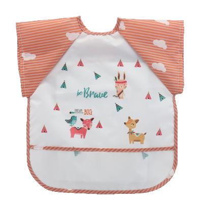 China New Arrival Sustainable Polyester Waterproof Little Girl Short Sleeve Apron For Summer for sale