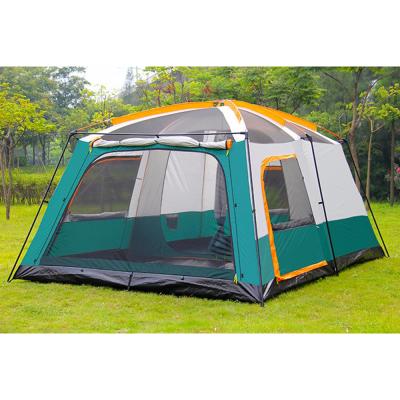 China Extended Type Portable Waterproof Outdoor Family 8-12 People Two-bedroom One-living Camping Tent Camping Tent for sale