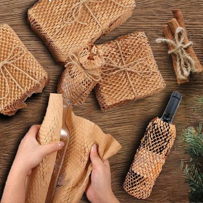 China Recyclable Creatrust Anti-Curb Kraft Paper Roll Skin Care Cream Honeycomb Honeycomb Paper for sale