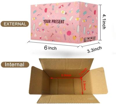 China Handmade Cardboard Box Corrugated Small Mailbox Gift Box Kraft Paper Color Transport Customized Pink Slotted Boxes Creatrust Package for sale