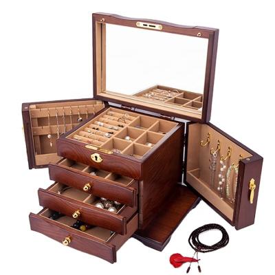 China Wholesale Luxury Jewelry Box Wooden Case For Jewelry Organizer Boxes Large For Jewelry Wooden Box With Drawer for sale