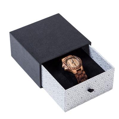 China Fashionable Wholesale Black Customized Watch Box With Special Paper And Velvet for sale