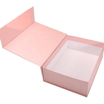 China Handmade Suitcase Gift Boxes with Big Pink Gift Bags for Girls Custom Flip Open Book Shaped Unique Gift Boxes for sale