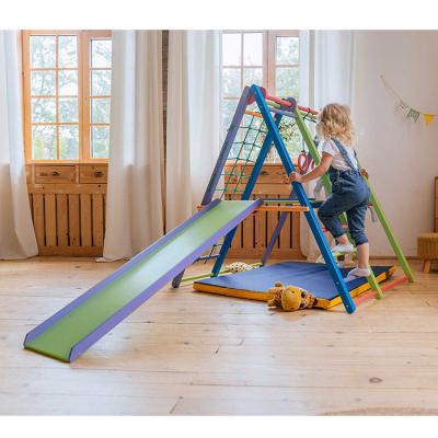 China Colorful Wooden Wooden Indoor Playground For Kids Folding Jungle Gym Playground for sale