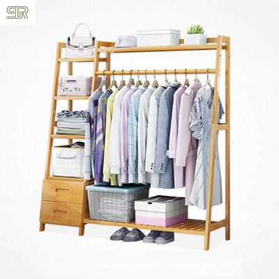 China Modern Refine-bam Clothes Rack Wooden Coat Rack, Hanger Landing Coat Rack Bedroom Shelf Bamboo for sale