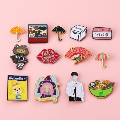 China Custom Hard Soft Soft Enamel Metal Cartoon Enamel Pin From Europe Enamel Pin Manufacturer for sale