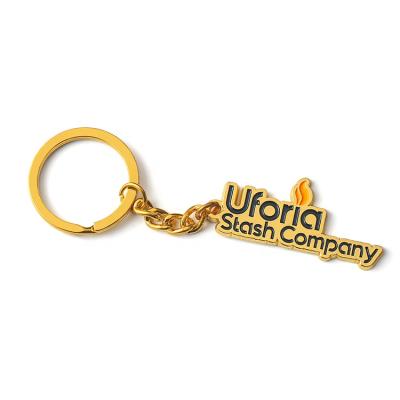 China Gold Custom Letter Metal Logo Key Ring Website Key Chain With Company Logo for sale