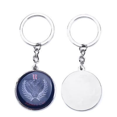 China Custom Round Souvenir Factory Price Metal Keychains With Expoy for sale