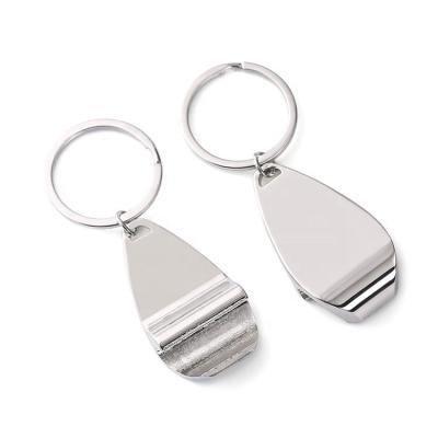 China Souvenir Stainless Steel Laser Rack Opener Key Blank Bottle Opener Key Chain With Logo for sale