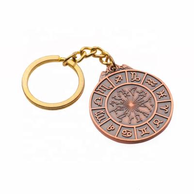 China High Fashion Souvenir Coin Zodiac Key Chain 12 Constellation Key Chain for sale