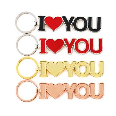 China One More Key Fashion Design Metal Custom Couples Love Deer Chain Key Ring I Love You for sale