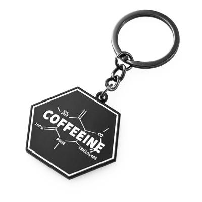 China Souvenir Supplier Metal Coffee Key Chain Key Rings With Logo Custom for sale