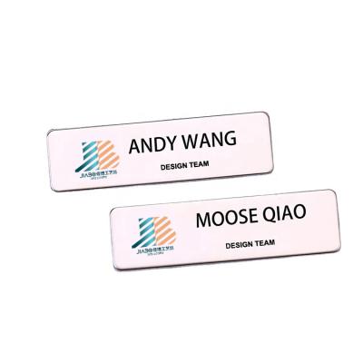 China Magnetic Souvenir Gift Fashion Metal Nameplate Company Logo Name Tag Badge Staff Safety Clip Name Tag for sale