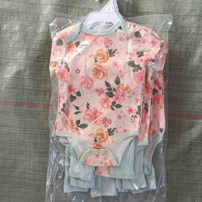 China Newborn cotton factory discount promotion baby romper clothes summer cute cotton quantity unisex short sleeve clothes suit for sale