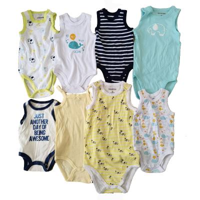 China Breathable Design Organic Cotton Baby Bodysuit Set Newborn Baby Bodysuit Summer Baby Clothes Sleeveless Jumpsuit for sale