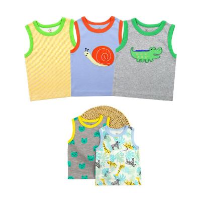 China New Children's Breathable Cartoon Children's T-shirt Cotton Vest Children's Vest Sleeveless T-shirt G135 for sale