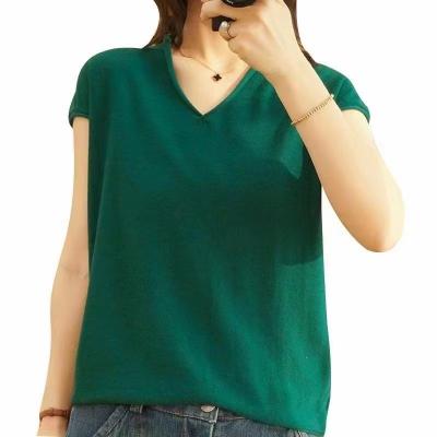 China 2022 W2 08 New QUICK DRY Embroidery T-shirt Fashion Short Sleeve Knitting Female T-shirt Women for sale