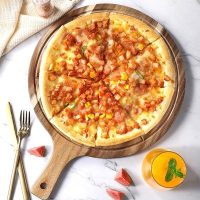 China Wholesale Sustainable Hot Selling Acacia Wooden Pizza Cutting Board Kitchen Pizza Dish for sale