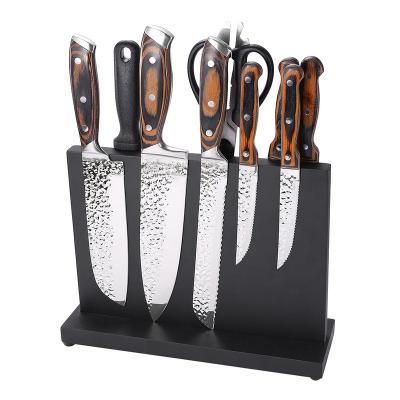 China Good quality durable magnet black rubber wooden knife holderDouble-sided magnetic solid knife holder for sale