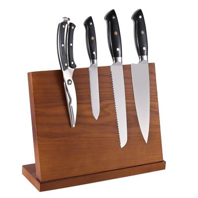 China Sustainable Factory direct selling multifunctional ash kitchen wooden magnetic knife storage rack for kitchen for sale