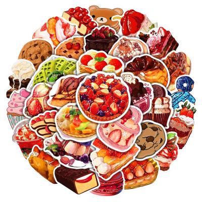 China 50PCS NO-double Cake Vinyl PVC Cute And Various Colorful Waterproof Sun-protection Stickers For Kids Toy Laptop Skateboard Luggage DIY Graffiti Sticker for sale