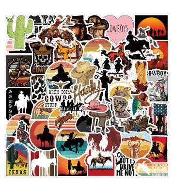 China 50pcs NO-double Sun-protection Cowboy Vintage Graffiti Stickers Waterproof Stickers For DIY Water Bottles Laptop Helmet Journal Book Waterproof Stickers for sale